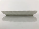 Japanese Porcelain Serving Plate Vtg Oval White Floral Lily Gold Kikuzara Y447