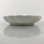 Japanese Porcelain Serving Plate Vtg Oval White Floral Lily Gold Kikuzara Y447