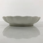 Japanese Porcelain Serving Plate Vtg Oval White Floral Lily Gold Kikuzara Y450