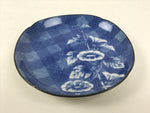 Japanese Porcelain Small Plate Kozara Vtg Sara Morning Glory Asagao Blue Y368