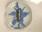 Japanese Porcelain Small Plate Mamezara Side Dish Chestnuts Kuri Blue White Y469