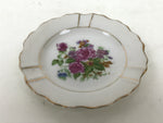 Japanese Porcelain Small Plate Mamezara Vtg Side Dish Pink Peony White Gold Y431
