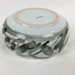 Japanese Porcelain Snack Bowl Kashiki Pottery Round Black Brush Design PP772