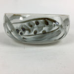 Japanese Porcelain Snack Bowl Kashiki Pottery Round Black Brush Design PP773