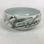 Japanese Porcelain Snack Bowl Kashiki Pottery Round Black Brush Design PP773