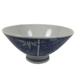 Japanese Porcelain Sometsuke Rice Bowl Owan Vtg Kobachi White Blue Bamboo Y512