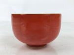 Japanese Porcelain Teacup Vtg Plain Color Red White Sencha Yunomi TC583