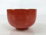 Japanese Porcelain Teacup Vtg Plain Color Red White Sencha Yunomi TC583