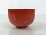 Japanese Porcelain Teacup Vtg Plain Color Red White Sencha Yunomi TC583