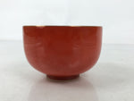 Japanese Porcelain Teacup Vtg Plain Color Red White Sencha Yunomi TC583