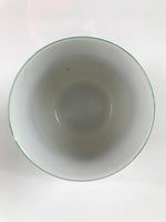 Japanese Porcelain Teacup Vtg Yunomi Orange Flowers Leaves White Sencha TC427