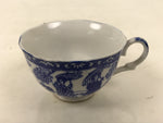 Japanese Porcelain Western-style Teacup Vtg Yunomi Sometsuke Geisha Blue TC608
