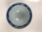 Japanese Porcelain Yunomi Teacup Pottery Vtg White Blue Hishi Fish Sencha TC587