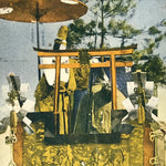 Japanese Postcard Gion Festival C1930 Suzukayama Vtg Showa Matsuri Color PC156