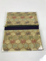 Japanese Prayer Bead Fabric Bag Vtg 2 Pockets Nishiki Brocade Jyuzu-Bukuro BA855