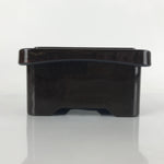 Japanese Resin Lacquer Replica Lidded Bento Lunch Box Vtg Makie Flowers L207