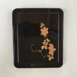 Japanese Resin Lacquer Replica Lidded Bento Lunch Box Vtg Makie Flowers L215