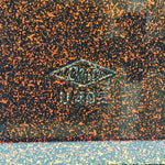 Japanese Resin Lacquer Replica Lidded Bento Lunch Box Vtg Nashiji Orange L196