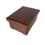 Japanese Resin Lacquer Replica Lidded Bento Lunch Box Vtg Nashiji Orange L196