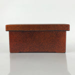 Japanese Resin Lacquer Replica Lidded Bento Lunch Box Vtg Nashiji Orange L198