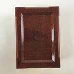 Japanese Resin Lacquer Replica Lidded Bento Lunch Box Vtg Nashiji Orange L198