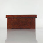 Japanese Resin Lacquer Replica Lidded Bento Lunch Box Vtg Nashiji Orange L199