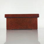 Japanese Resin Lacquer Replica Lidded Bento Lunch Box Vtg Nashiji Orange L199