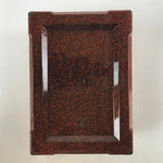 Japanese Resin Lacquer Replica Lidded Bento Lunch Box Vtg Nashiji Orange L199