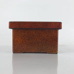 Japanese Resin Lacquer Replica Lidded Bento Lunch Box Vtg Nashiji Orange L200