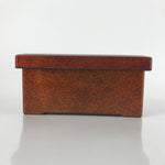 Japanese Resin Lacquer Replica Lidded Bento Lunch Box Vtg Nashiji Orange L200