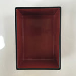 Japanese Resin Lacquer Replica Lidded Bento Lunch Box Vtg Nashiji Orange L200