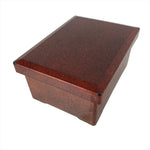 Japanese Resin Lacquer Replica Lidded Bento Lunch Box Vtg Nashiji Orange L200