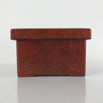 Japanese Resin Lacquer Replica Lidded Bento Lunch Box Vtg Nashiji Orange L201