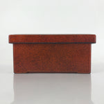 Japanese Resin Lacquer Replica Lidded Bento Lunch Box Vtg Nashiji Orange L201