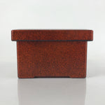 Japanese Resin Lacquer Replica Lidded Bento Lunch Box Vtg Nashiji Orange L201