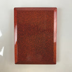 Japanese Resin Lacquer Replica Lidded Bento Lunch Box Vtg Nashiji Orange L201