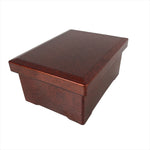 Japanese Resin Lacquer Replica Lidded Bento Lunch Box Vtg Nashiji Orange L201