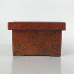 Japanese Resin Lacquer Replica Lidded Bento Lunch Box Vtg Nashiji Orange L202