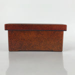 Japanese Resin Lacquer Replica Lidded Bento Lunch Box Vtg Nashiji Orange L202