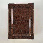 Japanese Resin Lacquer Replica Lidded Bento Lunch Box Vtg Nashiji Orange L202