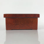 Japanese Resin Lacquer Replica Lidded Bento Lunch Box Vtg Nashiji Orange L203