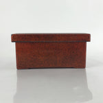 Japanese Resin Lacquer Replica Lidded Bento Lunch Box Vtg Nashiji Orange L203