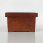 Japanese Resin Lacquer Replica Lidded Bento Lunch Box Vtg Nashiji Orange L204