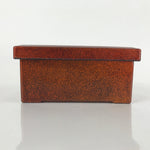 Japanese Resin Lacquer Replica Lidded Bento Lunch Box Vtg Nashiji Orange L204