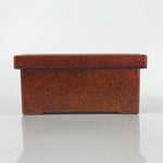 Japanese Resin Lacquer Replica Lidded Bento Lunch Box Vtg Nashiji Orange L204