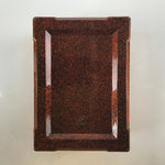 Japanese Resin Lacquer Replica Lidded Bento Lunch Box Vtg Nashiji Orange L204