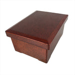 Japanese Resin Lacquer Replica Lidded Bento Lunch Box Vtg Nashiji Orange L204