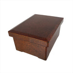 Japanese Resin Lacquer Replica Lidded Bento Lunch Box Vtg Nashiji Orange L205