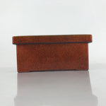 Japanese Resin Lacquer Replica Lidded Bento Lunch Box Vtg Nashiji Orange L206