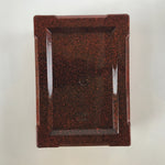 Japanese Resin Lacquer Replica Lidded Bento Lunch Box Vtg Nashiji Orange L206